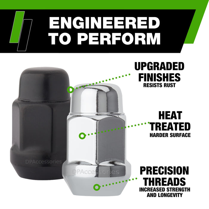 DPAccessories 7/16-20 Lug Nuts - Closed End Bulge Acorn - 19mm (3/4") Hex - 1.4" Tall