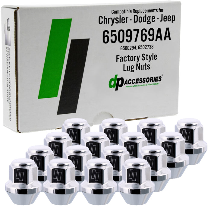 DPAccessories Lug Nuts Compatible Replacement for Chrysler-Dodge-Jeep 6509769AA 6500294 6502738