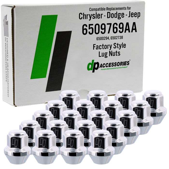 DPAccessories Lug Nuts Compatible Replacement for Chrysler-Dodge-Jeep 6509769AA 6500294 6502738