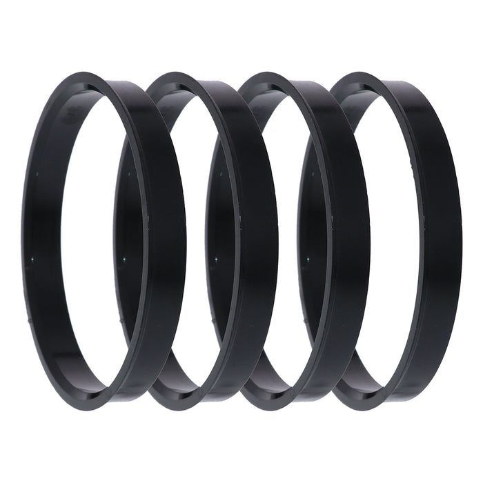 Black Polycarbonate Hub Centric Rings 72.6mm to 70.79mm - 4 Pack