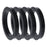 Black Polycarbonate Hub Centric Rings 74mm to 56.15mm - 4 Pack