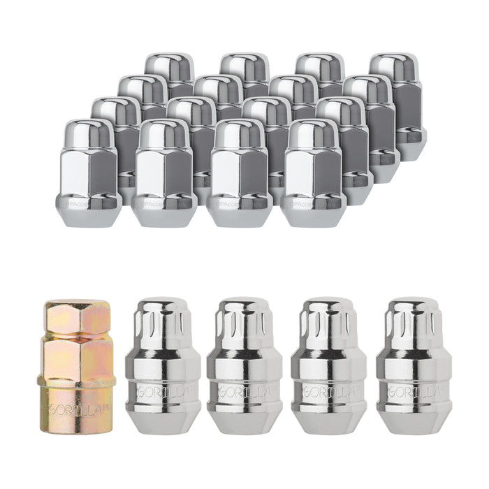 1/2"-20 Bulge Acorn Wheel Lug Nut & Lock Installation Kit (3/4" Hex)