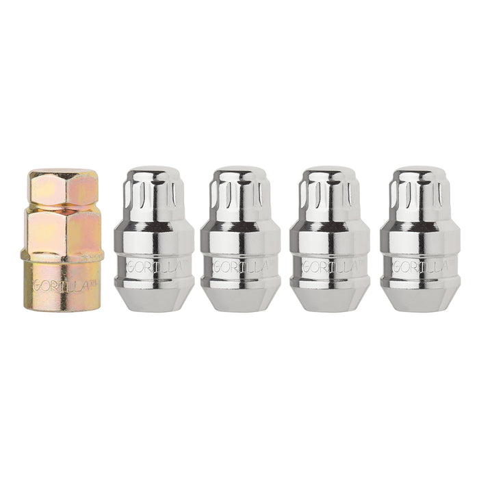 1/2"-20 Bulge Acorn Locking Wheel Lug Nuts (3/4" and 13/16" Hex)