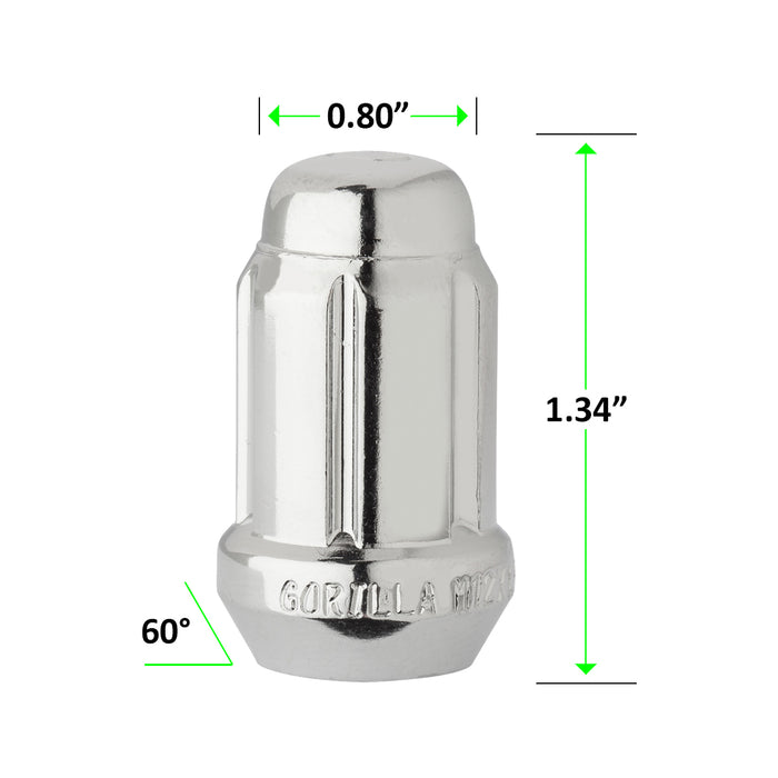 M12x1.25 Spline/Tuner Locking Wheel Lug Nuts for Aftermarket Wheels