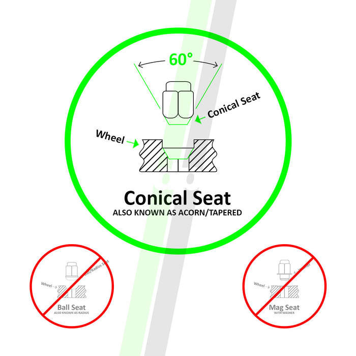 M14x1.5 Bulge Acorn Locking Wheel Lug Nuts (3/4" and 13/16" Hex)
